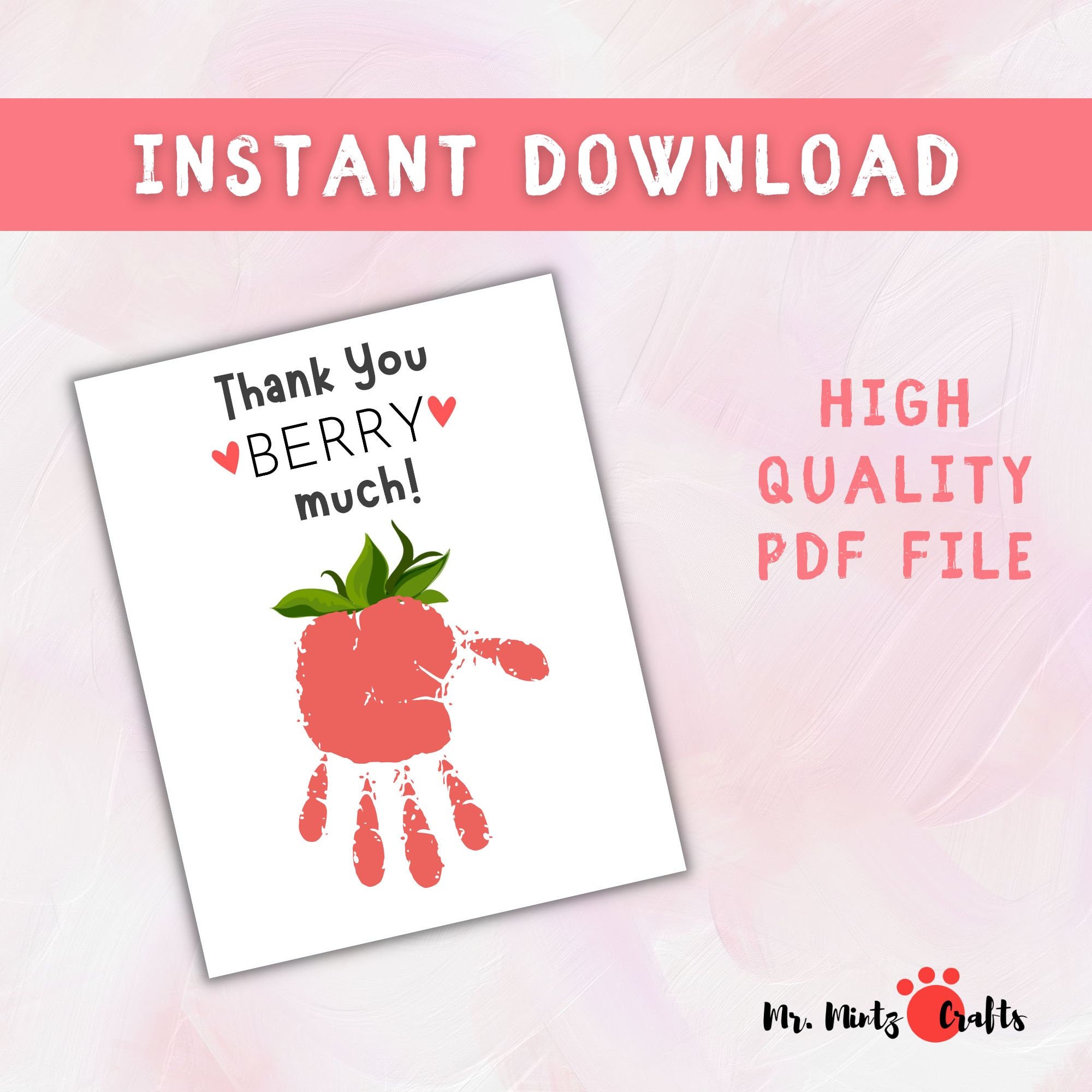 Teacher Appreciation Week Gift Handprint Art Craft Printable | Thank ...