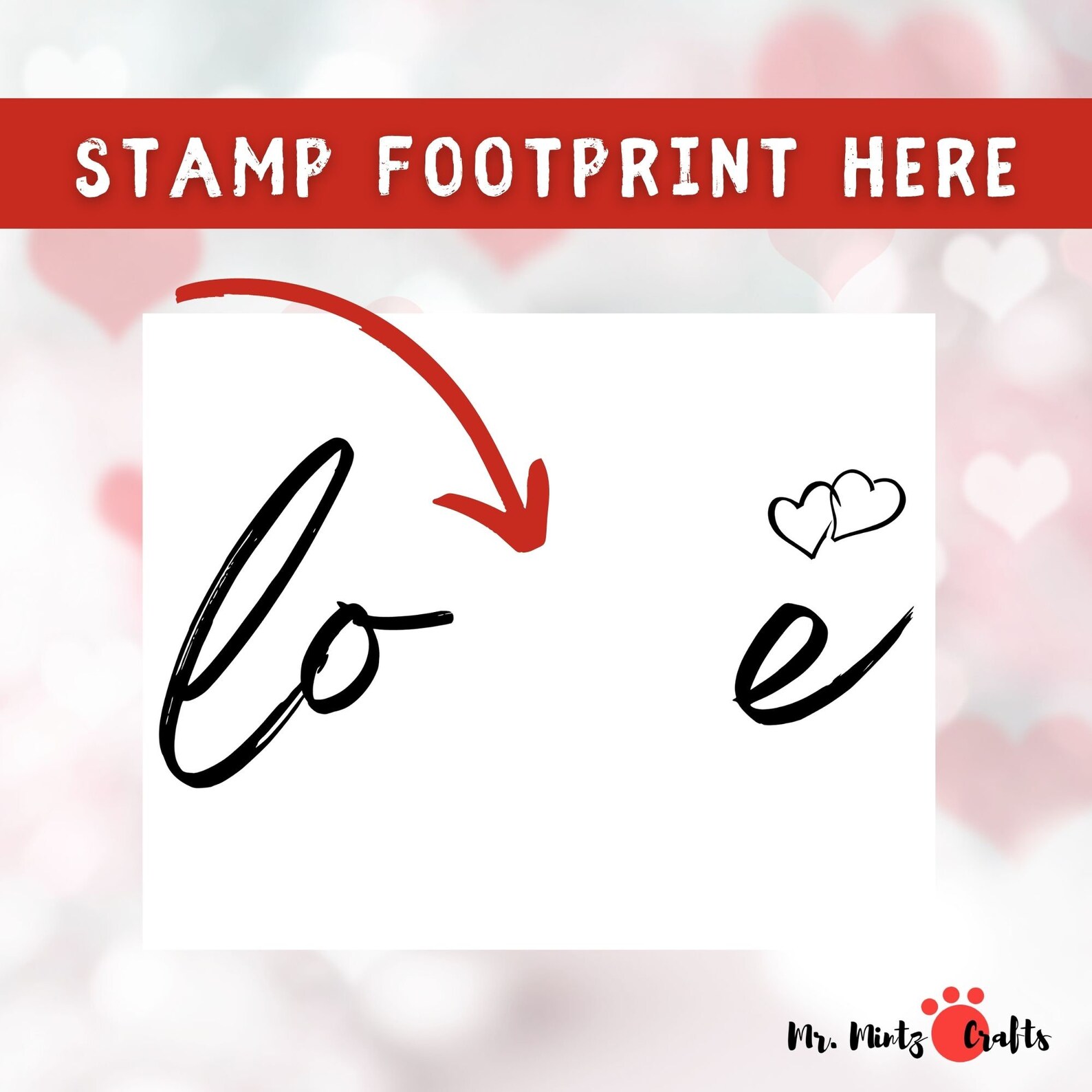 Valentines Day Love Handprint Footprint Art Craft Template Printable ...