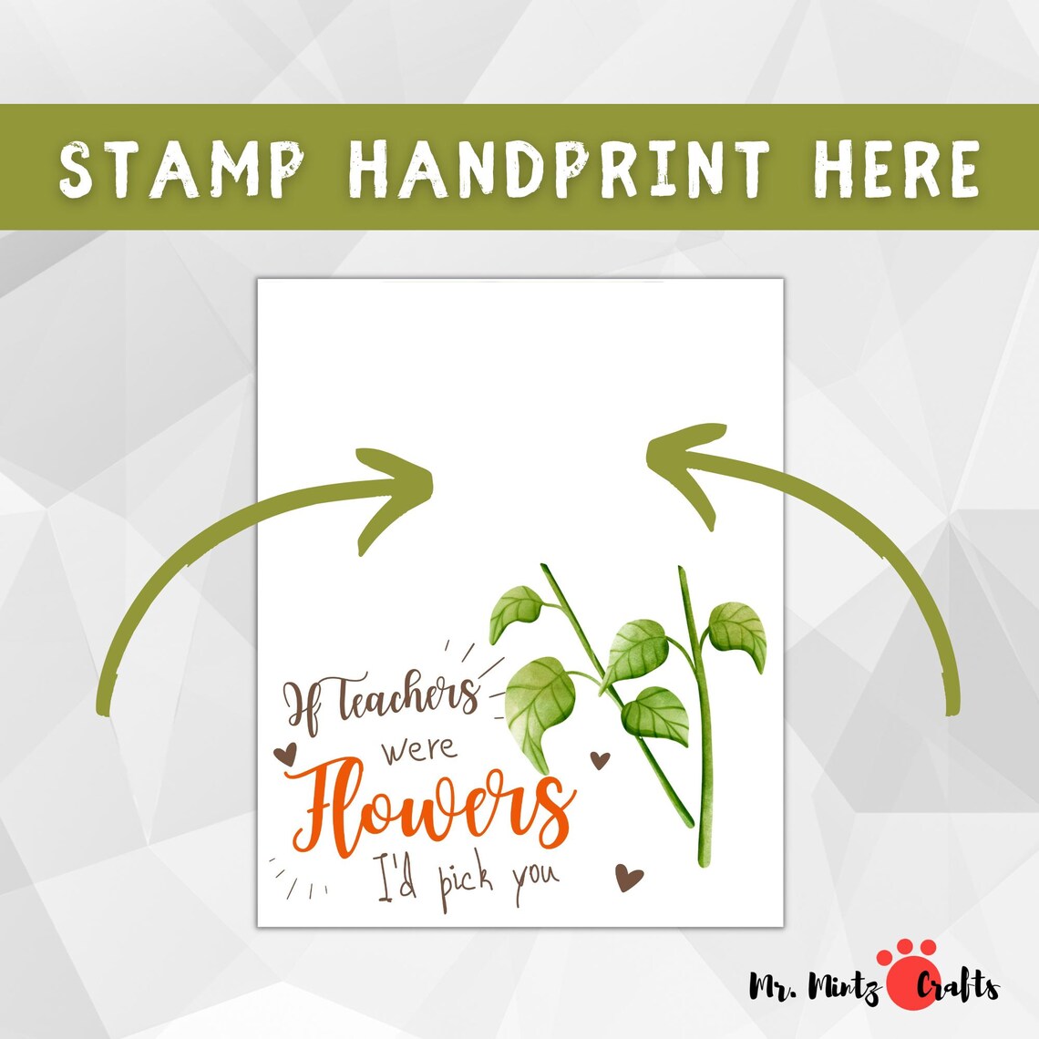 Teacher Appreciation Week Gift Handprint Art Craft Printable, If ...