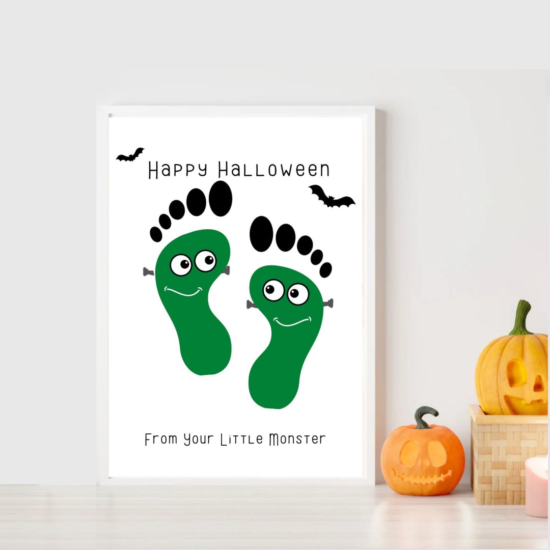 Little Monster Handprint Footprint Craft Halloween Footprint - Etsy