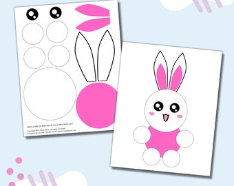Osterhase Bastelvorlage | Ostergeschenke zum Ausdrucken | Osterkarte Kunsthandwerk | Ostern für Kinder Kleinkinder | Vorschulaktivitäten