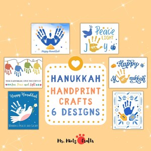 Chanukka Chanukka Handabdruck Kunst Handwerk | Happy Chanukka Karte | Chanukka Geschenk | Chanukka Kerzen Dreidel Dekorationen | Babys erstes Chanukka