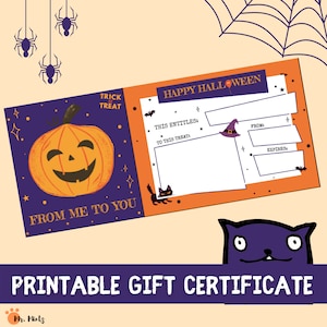 Gift Certificate | Halloween Gift Voucher | Printable Halloween Gift Certificate | Custom Voucher | Happy Halloween Gift | Halloween Cards