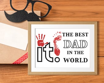 Footprint Handprint Gift for Dad | Baby's Footprint | Footprint Handprint Art Craft for Father's Day | Father's Day Gift from Daughter Son |