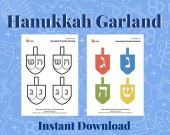 Hanukkah Garland | Jewish Gift | Hanukkah Crafts | Hanukkah Decoration | Hanukkah Gift for Kids | Jewish Decor | Jewish Holiday Sign