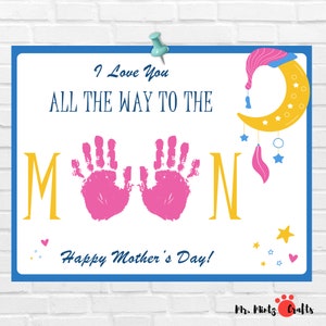 cartão do dia das mães do Handprint | Presentes com impressão de mão para mamãe | Arte de impressão manual | Artesanato de impressão de mão para o dia das mães | Presente de Dia das Mães com impressão de mão de bebê