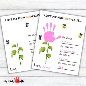 Handabdruck Muttertag Kunst Handwerk für Mama Oma | Handabdruck Andenken Geschenk zum Muttertag für Mama Oma | Ich liebe meine Mama Muttertagskarte