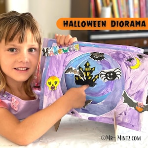 Easy Halloween Diorama Craft Project for Kids | Cute Halloween Decor | Fall Crafts Preschool | Halloween Paper Craft Activities Montessori