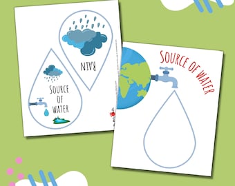 Bronnen van watervaartuigen voor schoolprojecten | Watervoorradenmodel | Waterbronbehoud Craft Model afdrukbaar | Waterdag werkblad