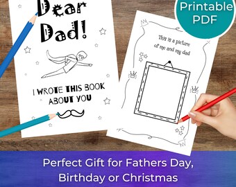 Fathers Day Book | Father's Day Gift from Kids Funny | I Love My Dad | Father's Day Card from Daughter Son | Father's Day Coloring Page