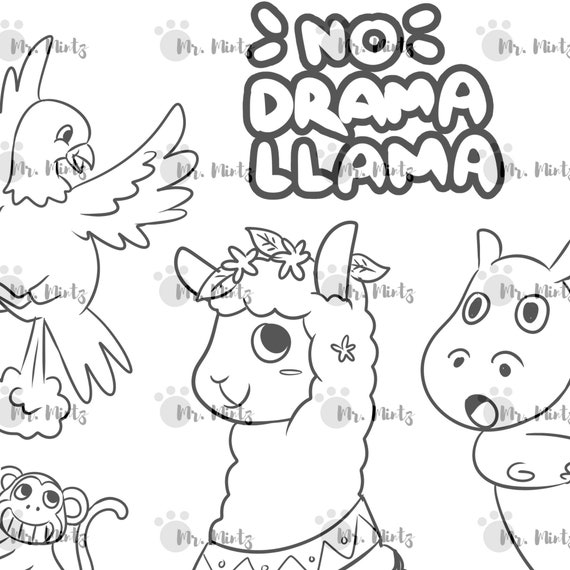Download The Farting Animals Coloring Book No Drama Llama Printable Etsy