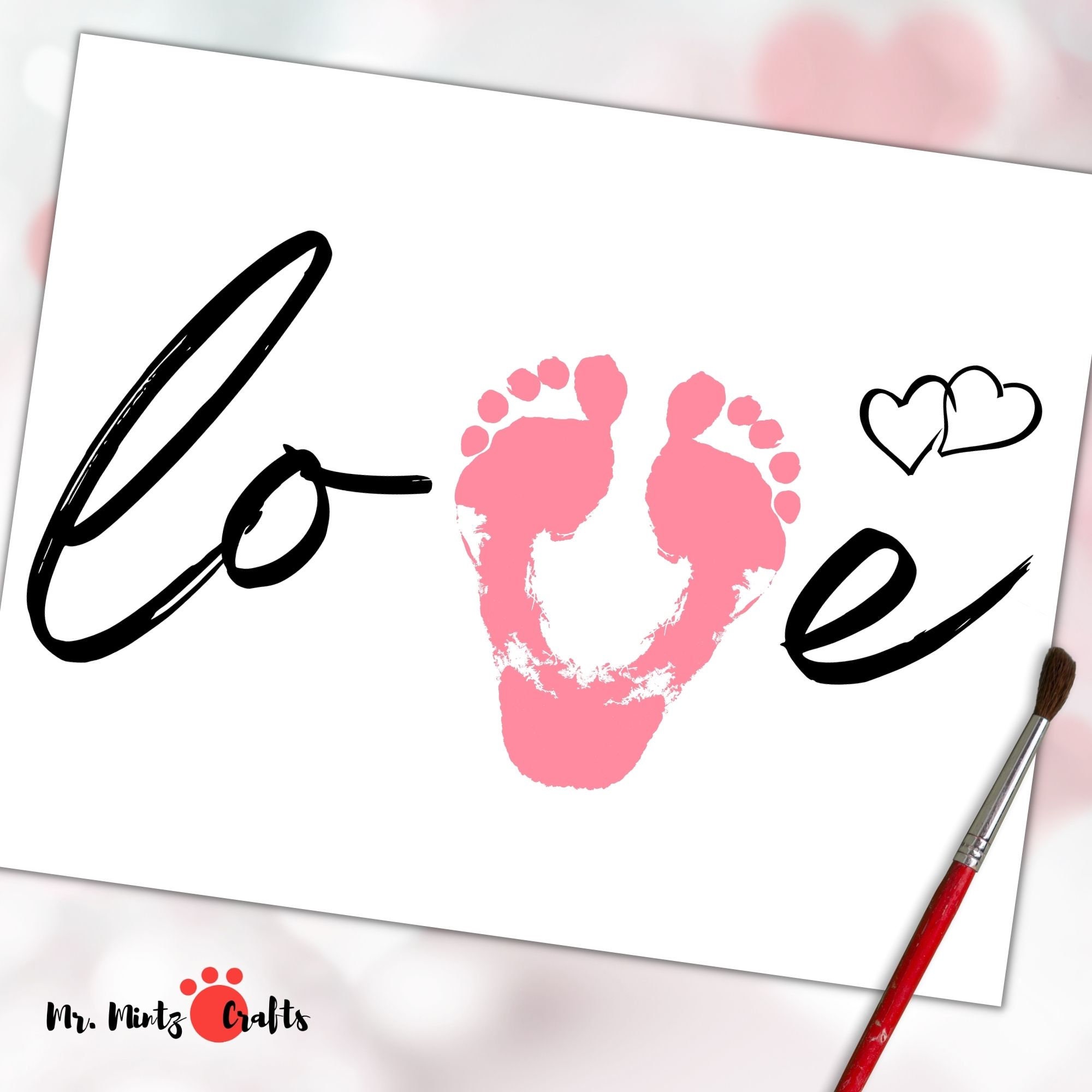Valentines Day Love Handprint Footprint Art Craft Template Printable ...