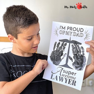 Fathers Day Gifts from Kids Lawyer | Handprint Art Craft Father Dad | Fathers Day Cards for Lawyers from Daughter Son | Gift for Dad Lawyer