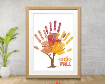Herfst Handafdruk Kunst Knutselen Herfst Voorschoolse Activiteit Kinderen Peuter | Aandenken in de klas | Herfst Thanksgiving Knutselen Voorschoolse Activiteiten