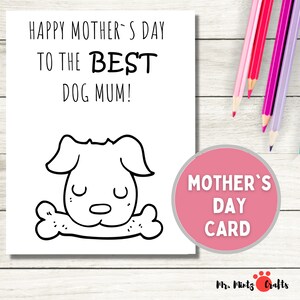 Tarjeta imprimible del Día de las Madres del Perro / Tarjeta de Mamá Perro / Tarjeta de Suegra / Tarjeta Divertida para Mamá del Perro / Tarjeta del Perro del Día de las Madres