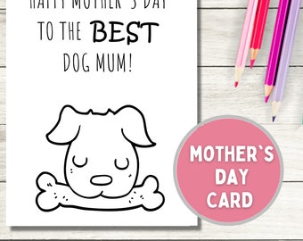 Afdrukbare Moederdagkaart van de hond | Hondenmoederkaart | Schoonmoeder kaart | Grappige kaart voor moeder uit Dog | Hondenkaart Moederdag