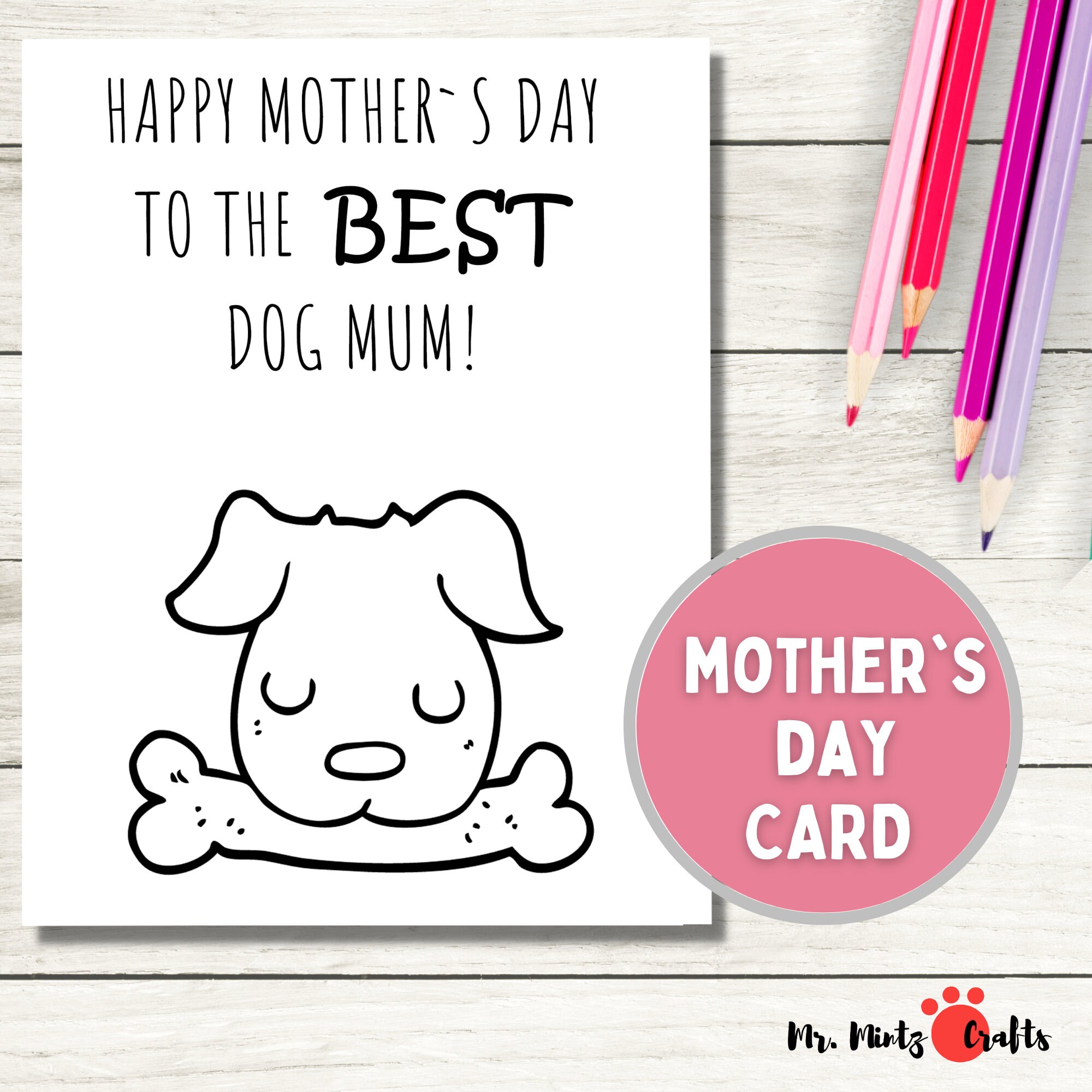 Printable Mothers Day Card From the Dog | Dog Mom Card | Mother in Law ...