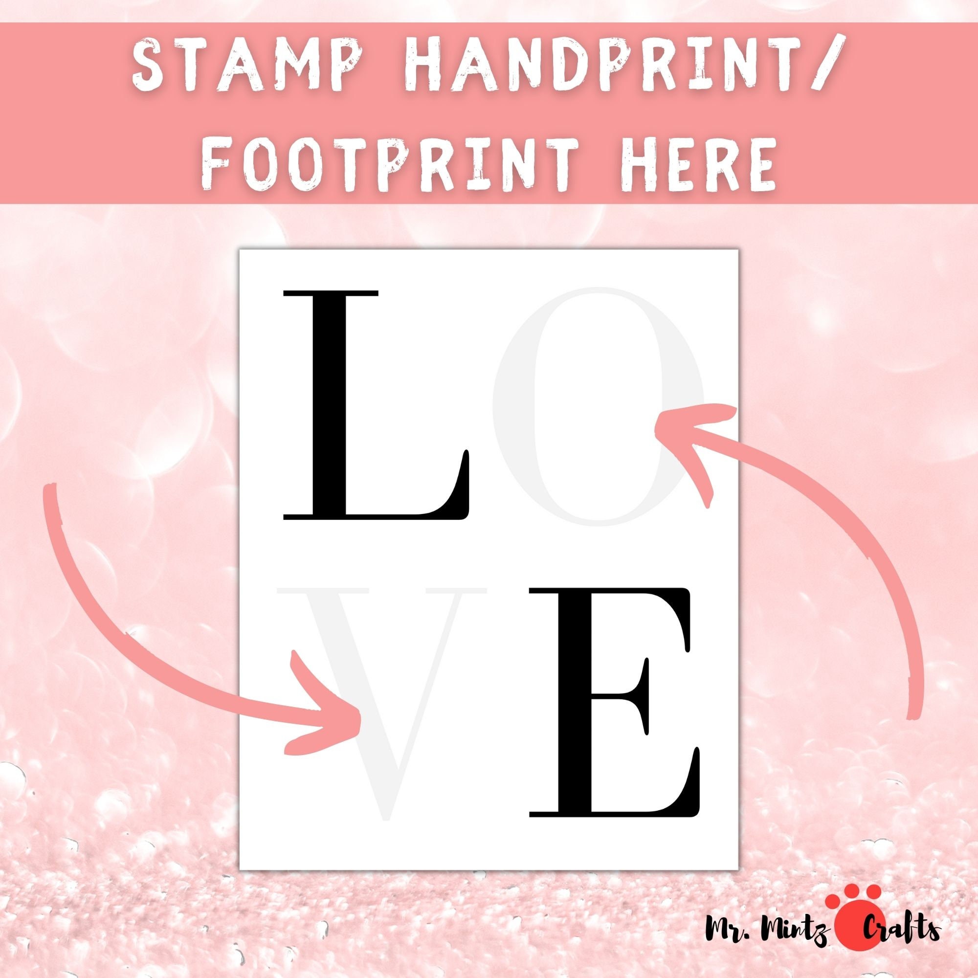 Valentines Day Love Handprint Footprint Art Craft Template Printable ...