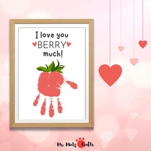 Ich liebe dich beere viel | Valentinstag Handabdruck Kunst | Valentinstag Handabdruck Kunst Handarbeit druckbare | Kleinkind Valentinskarten Geschenk Großeltern