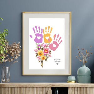 Mothers Day Handprint Art Craft | Handprint Gifts for Mom | Mother&#39;s Day Flower Handprint Craft for Kids | Mothers Day Handprint Card