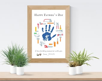 Father’s Day Handprint Craft for Dad | Printable Tool Theme Card for Kids | Gift from Toddler or Preschooler | DIY Father’s Day Keepsake