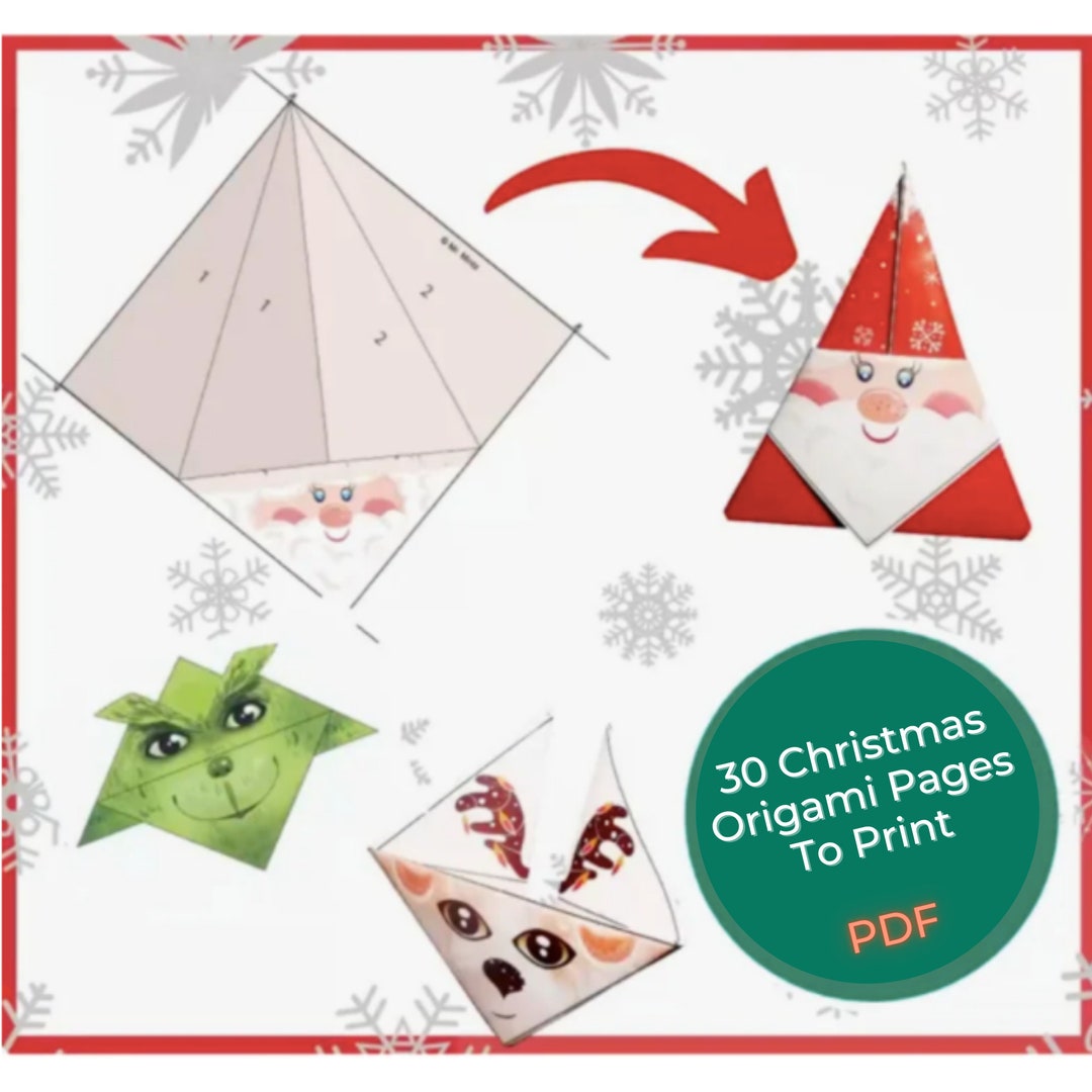 Christmas Origami Kit: 3d Christmas Tree Santa Grinch - Etsy UK