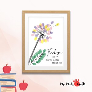 Semana de Apreciação do Professor Presente Handprint Art Craft para impressão | Obrigado por me ajudar a crescer | Obrigado professor, agradeço presente de fim de ano