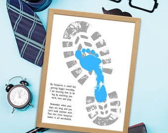 Footprint Gift for Dad | Baby's Footprint | Footprint Art Craft for Father's Day | Father's Day Gift from Daughter Son | Fathers Day Cards