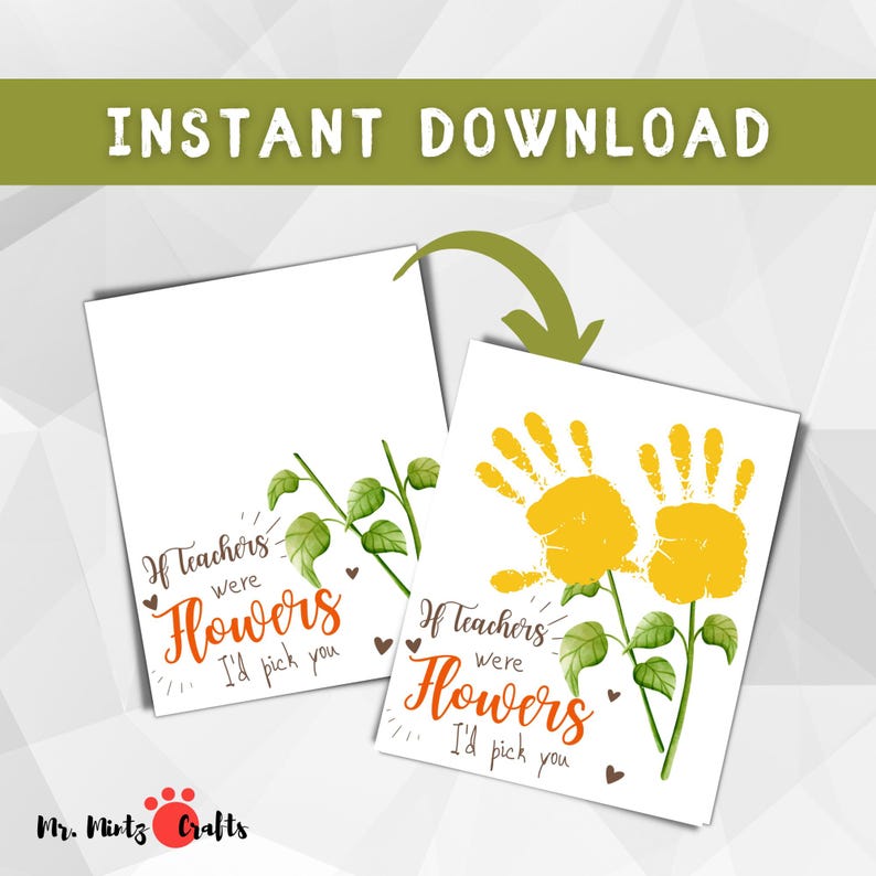Teacher Appreciation Week Gift Handprint Art Craft Printable, If ...