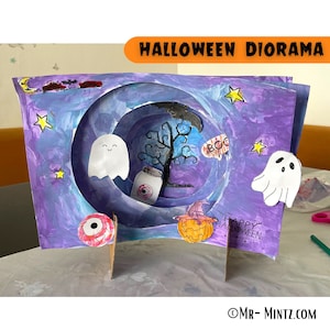 Easy Halloween Diorama Craft Project for Kids | Cute Halloween Decor | Fall Crafts Preschool | Halloween Paper Craft Activities Montessori