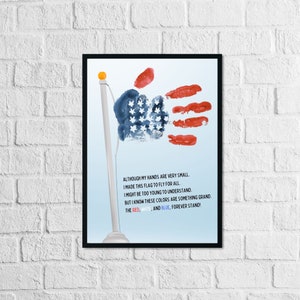 Poème de drapeau 4 juillet 4 juillet Independence Day Handprint Keepsake Art Craft Cartes imprimables | Artisanat préscolaire patriotique des États-Unis