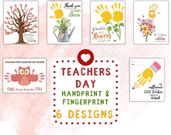Teacher Appreciation Gift | Handprint Keepsake Art Crafts for Teachers | Keepsake from Students | Personalized End of Year Gift for Teacher