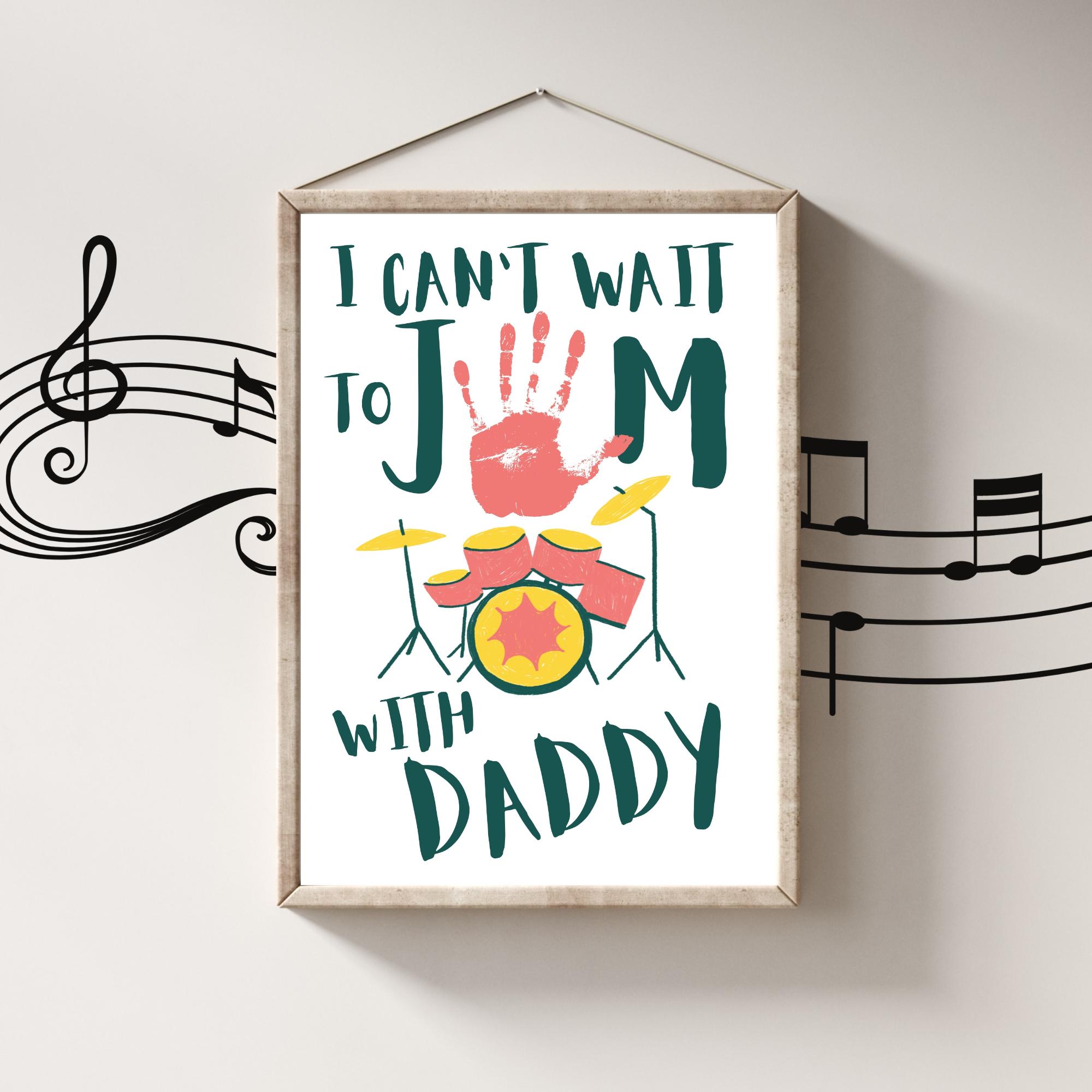 32 Marvelous Music Crafts for Kids To Make And Play 28 Handprint Art Craft Father's Day Gift for Dad Daddy Musician Drummer…
