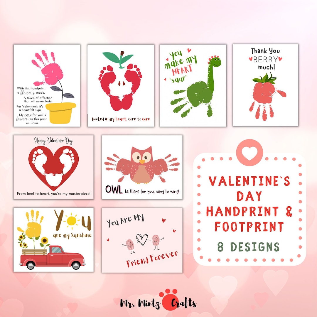 Valentines Handprint Art Valentines Day Handprint Footprint Art Craft ...