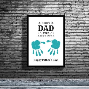 Fathers Day Gifts from Kids for Dad | Handprint Art Craft for Fathers Day | Father&#39;s Day Gift from Daughter Son | Best Dad Ever Hands Down