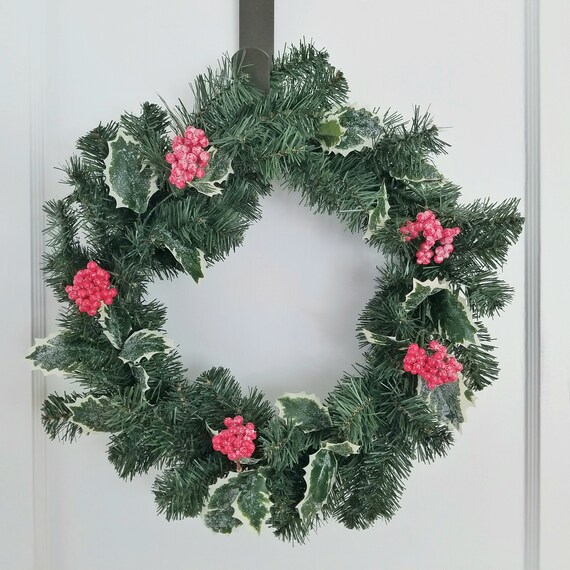 Traditional Green Wreath accented with ivy and berries. Etsy