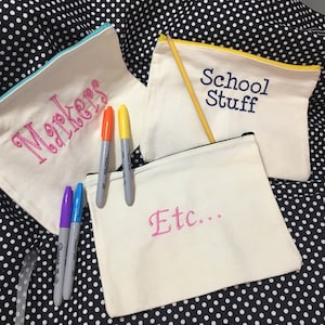 Personalized Pencil Pouch: Custom Embroidered Makeup Bag