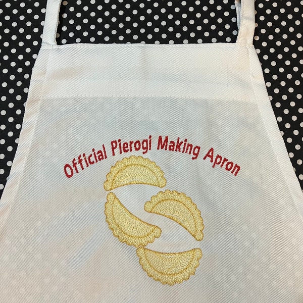 Official Pierogi Making Apron - Polish Personalized Embroidered FUNNY Aprons for all occasions - FREE Personalization. - adjustable