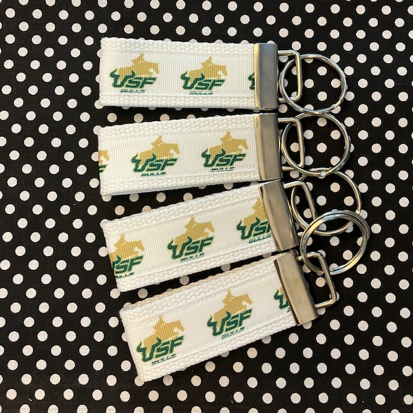 Personalized University of South Florida  Bulls inspired Key Fob  or  Wristlet  - 2 sizes available  ** Free Embroidery Available**