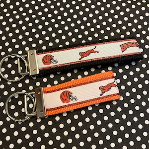 Cincinnati Bengals inspired Personalized  Key Fob wristlet  - 2 sizes available   FREE  personalization embroidery -  Football