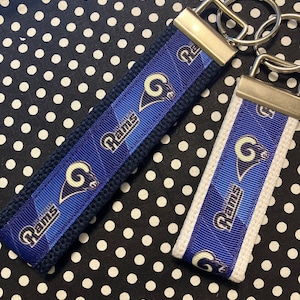 Los Angeles Rams inspired Personalized  Key Fob wristlet  - 2 sizes available   FREE  personalization embroidery -  Football
