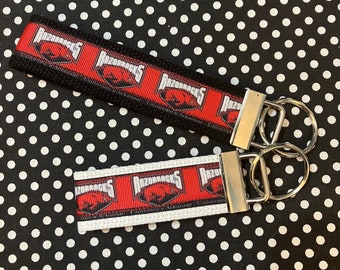 Personalized University of Arkansas inspired inspired Key Fob  or  Wristlet  - 2 sizes available  ** Free Embroidery**