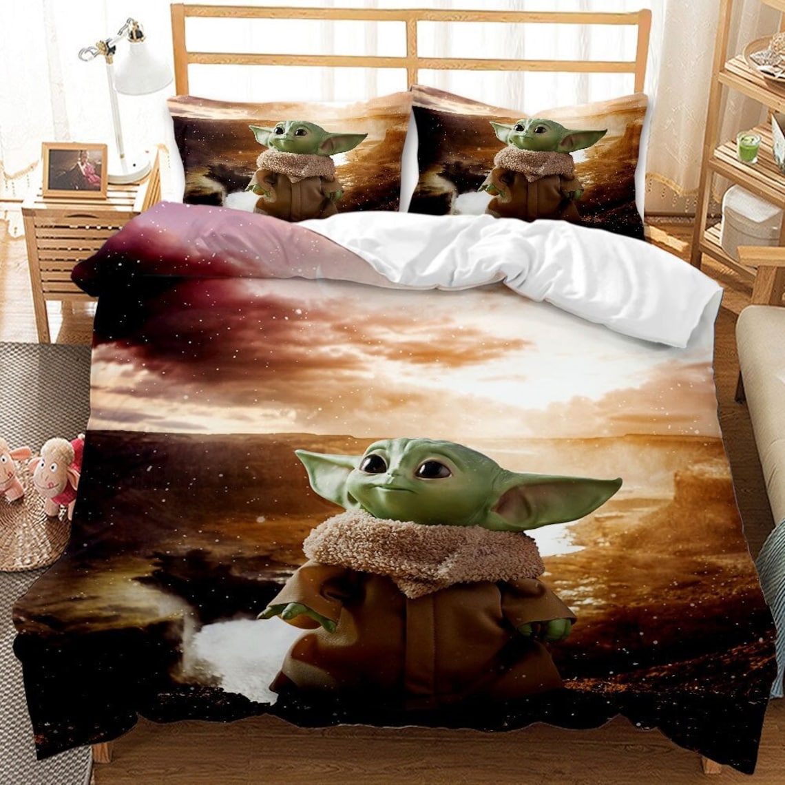 Baby Yoda Grogu Mandalorian Bedding Set 3D Home Textile Etsy