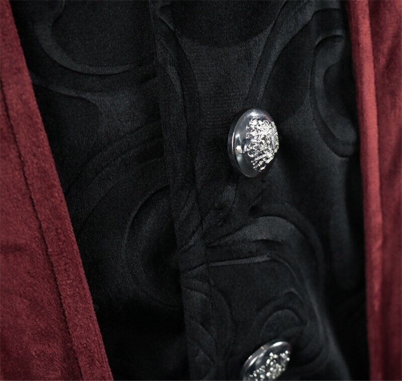 Medieval Victorian Costume Black Red Retro Patchwork Jacket | Etsy