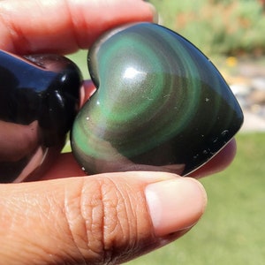 Rainbow Obsidian Heart 1.5&quot;