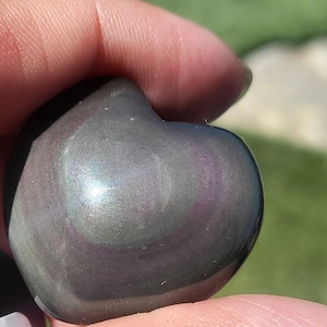Rainbow Obsidian Heart 1&quot;
