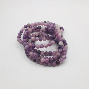 Lepidolite Beaded Stretch Bracelet 6mm