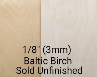 3mm ( 1/8" ) Baltic Birch B/BB - Laser, Glowforge, Xtool, Wood, Crafts