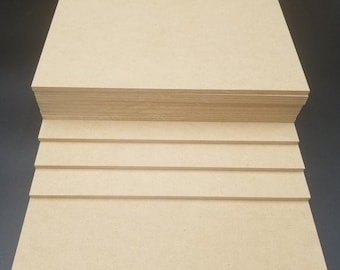 1/4” MDF - 6MM ~12”x19” - 10 or 20 Sheets - Glowforge Ready - Draftboard - Beambox - Makeblock xTool -  Laser - Mira 5 - CNC Woodworking