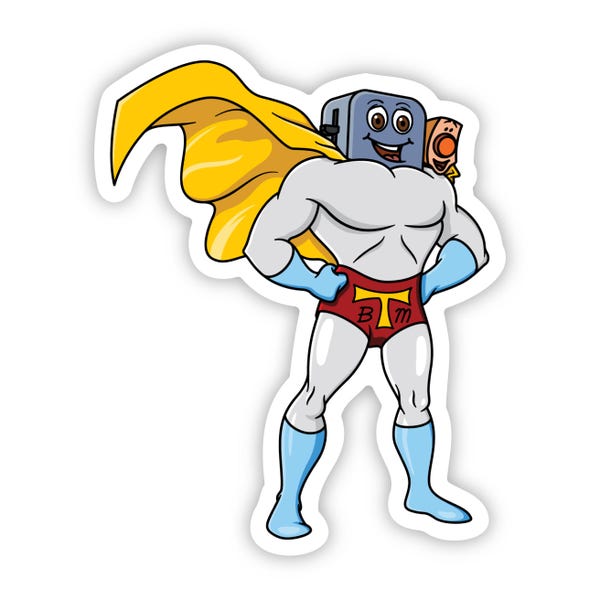 Brave Little Toaster Sticker | Powdered Toast Man Mashup